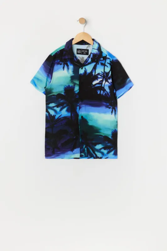 Haut boutonné à imprimé Palmier pour garçon sold by Urban Planet