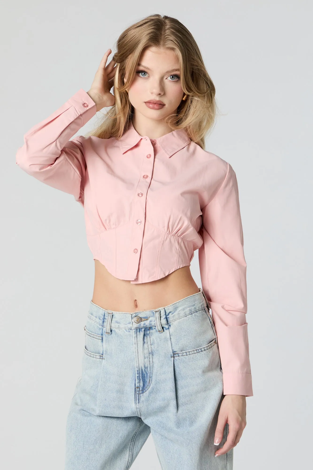 Corset Style Button-Up Top sold by Urban Planet product image thumbnail 4