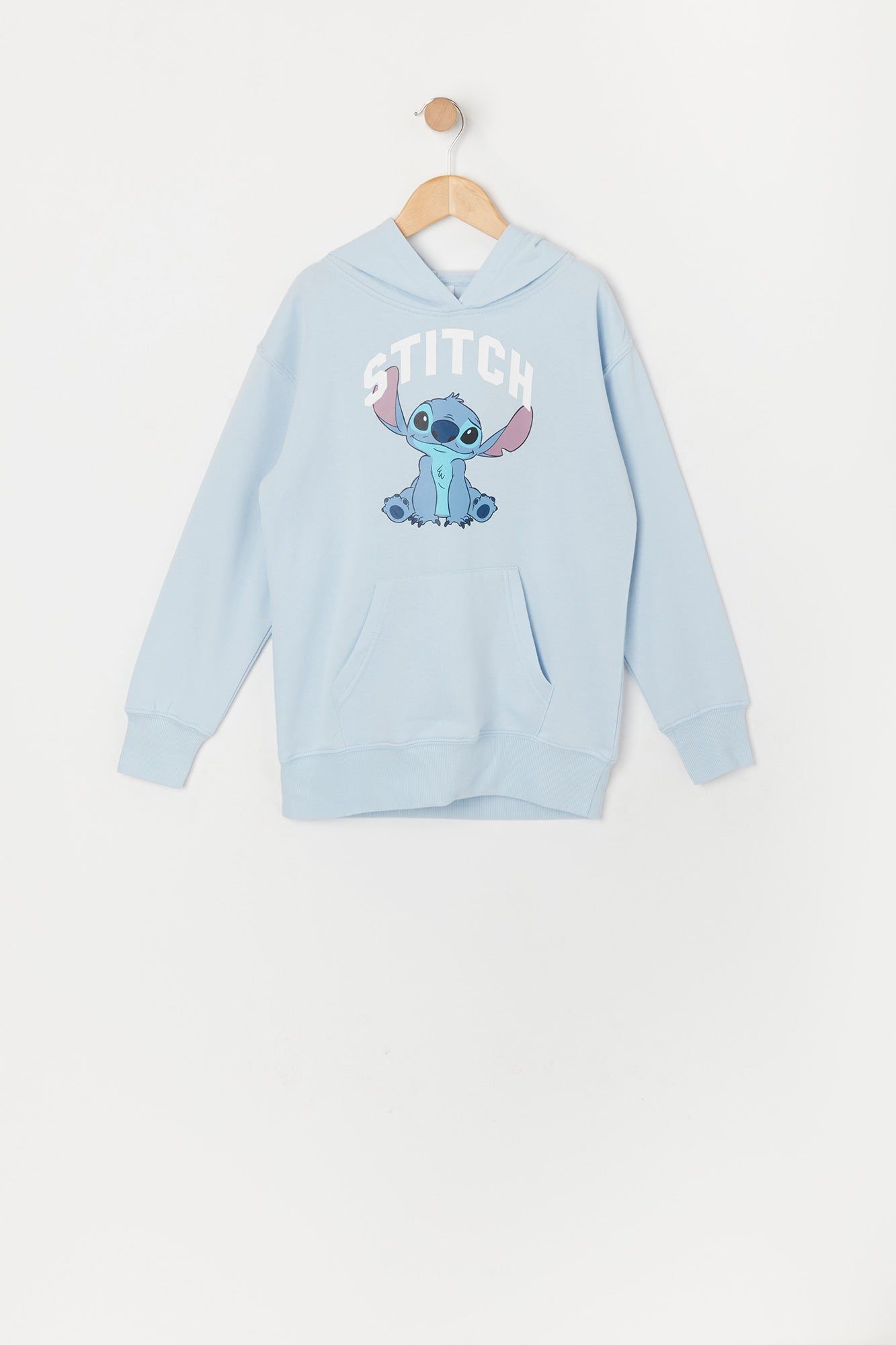 Girls Light Blue Stitch Graphic Fleece Hoodie sold by Urban Planet