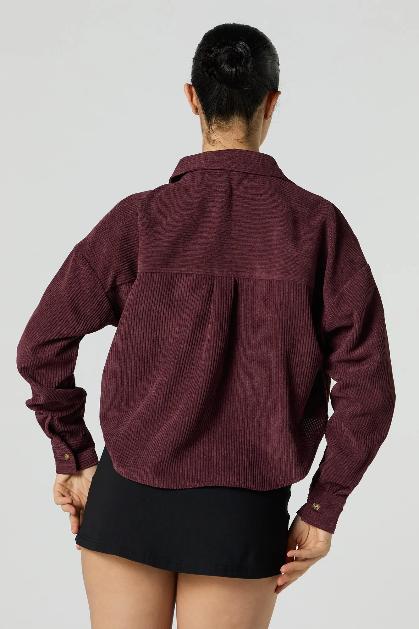 Corduroy Cropped Button-Up Top sold by Urban Planet product image thumbnail 5