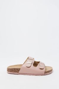 Sandales rose avec semelles en liège et boucles sold by Urban Planet