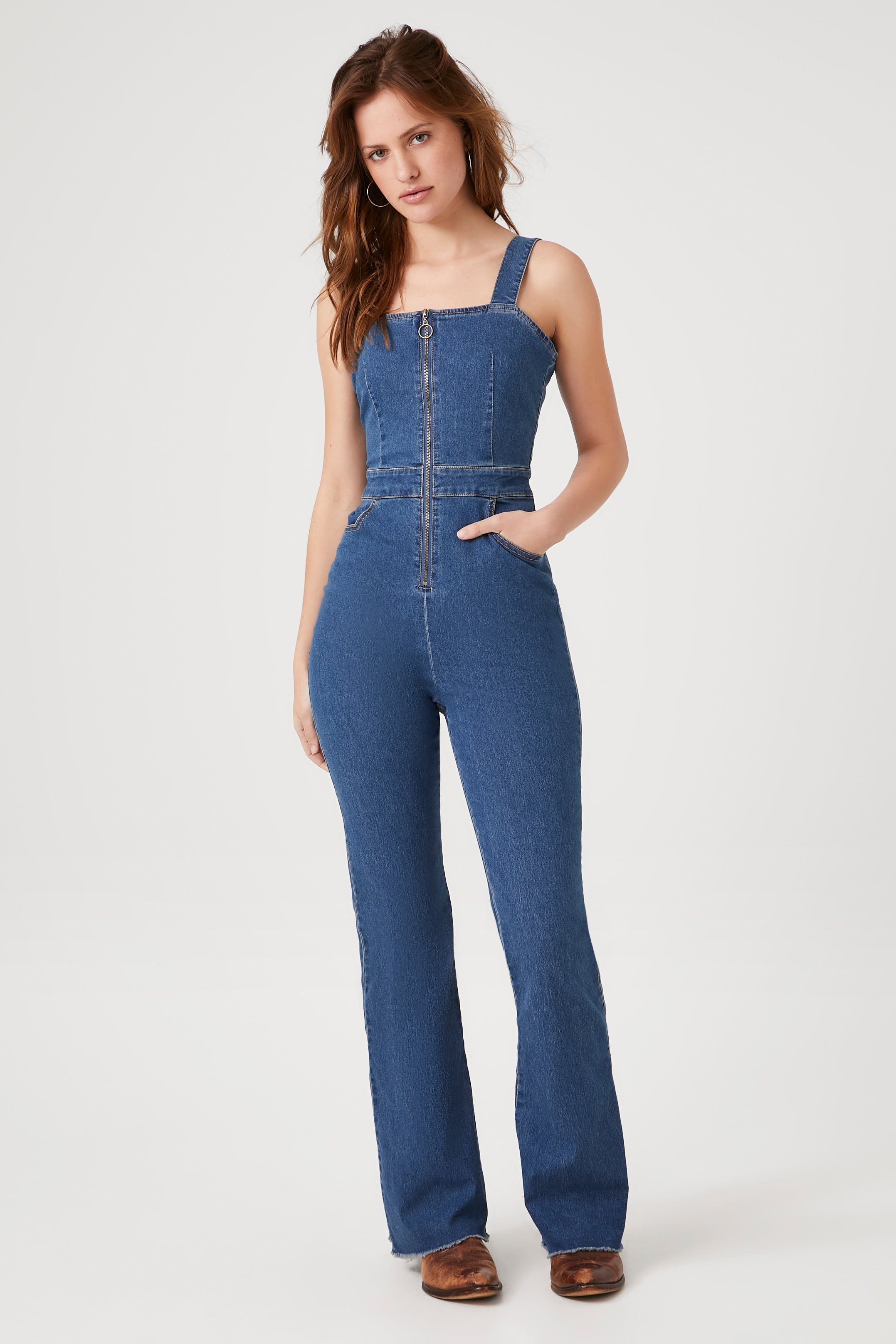 Zip-Up Denim Jumpsuit sold by Urban Planet product image thumbnail 3