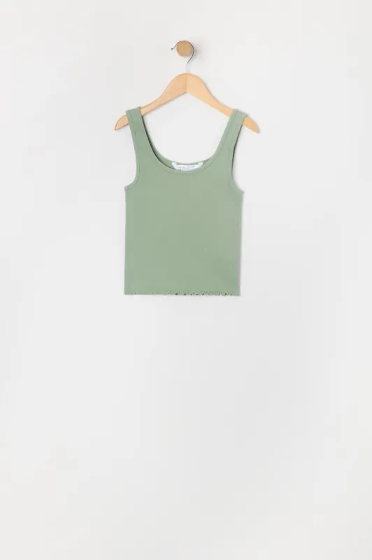 Girls Ribbed Scoop Neck Tank sold by Urban Planet