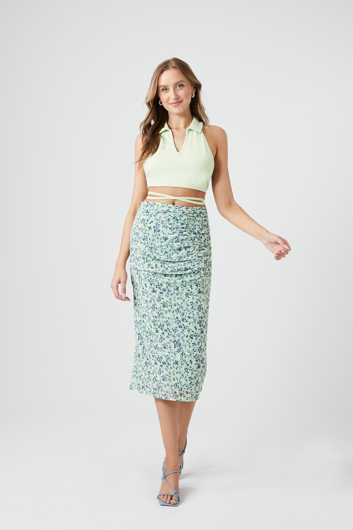 Mesh Floral Print Midi Skirt sold by Urban Planet product image thumbnail 5