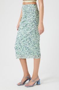 Mesh Floral Print Midi Skirt sold by Urban Planet