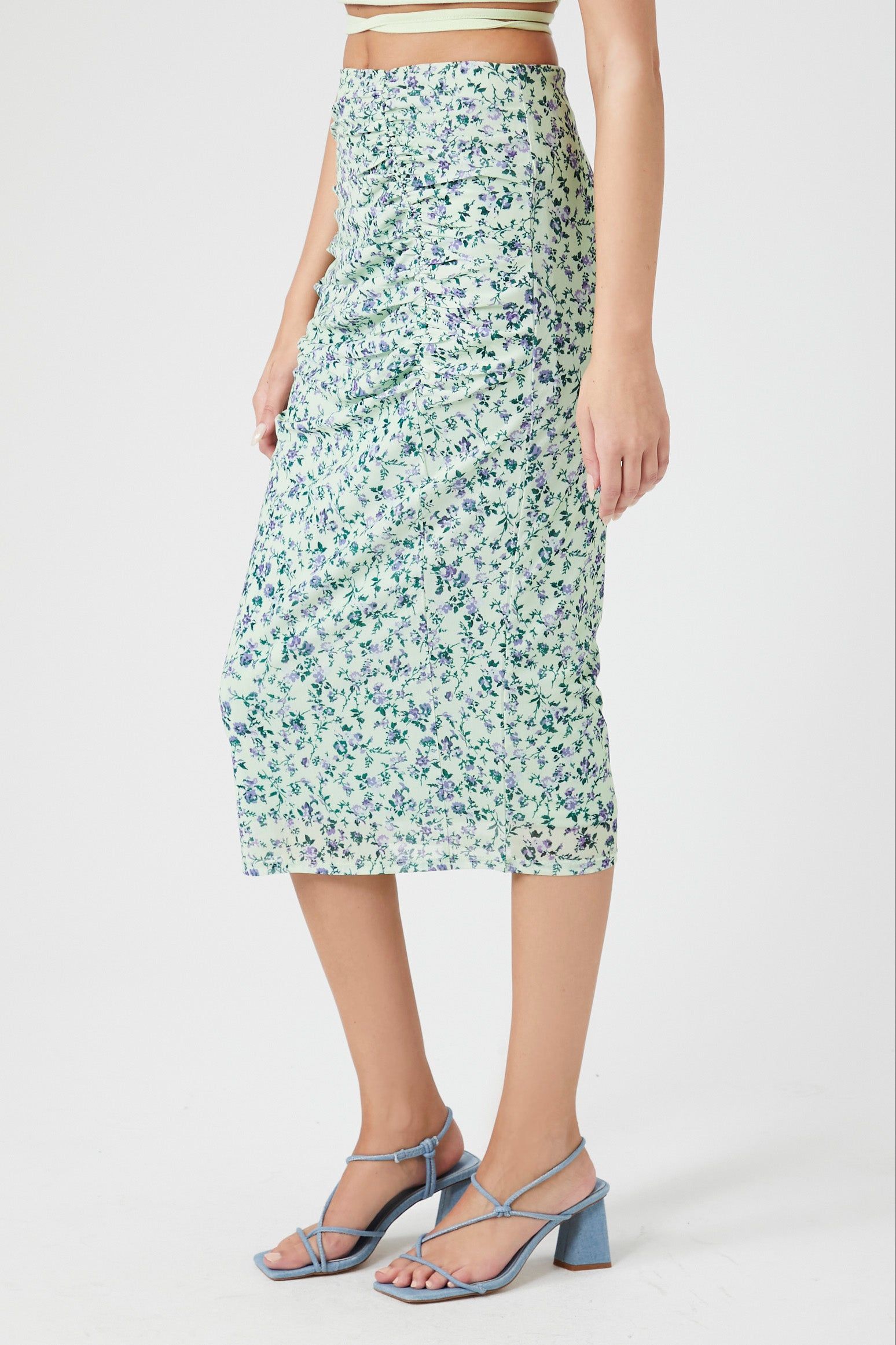 Mesh Floral Print Midi Skirt sold by Urban Planet product image thumbnail 3