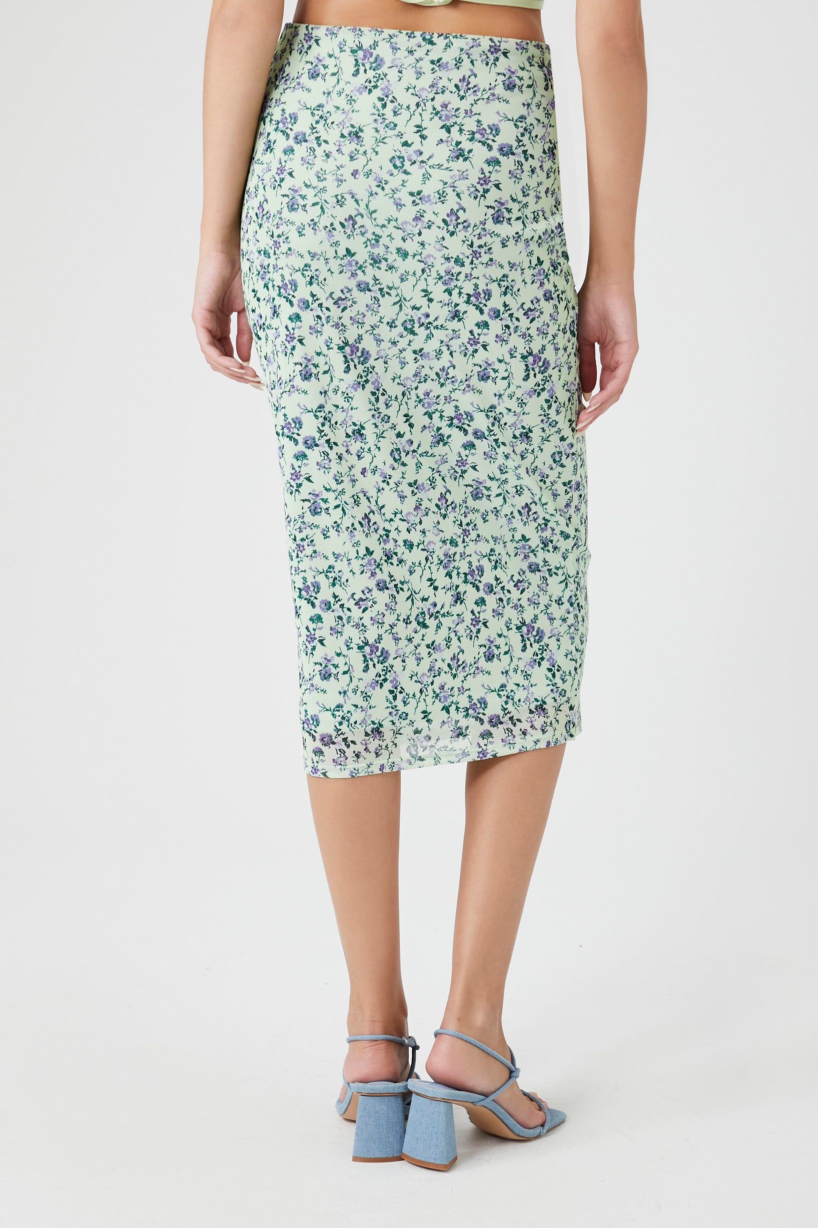 Mesh Floral Print Midi Skirt sold by Urban Planet product image thumbnail 4