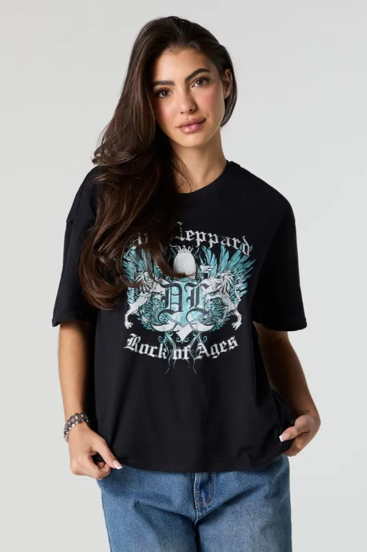 Def Leppard Rock Of Ages Graphic Boyfriend T-Shirt sold by Urban Planet