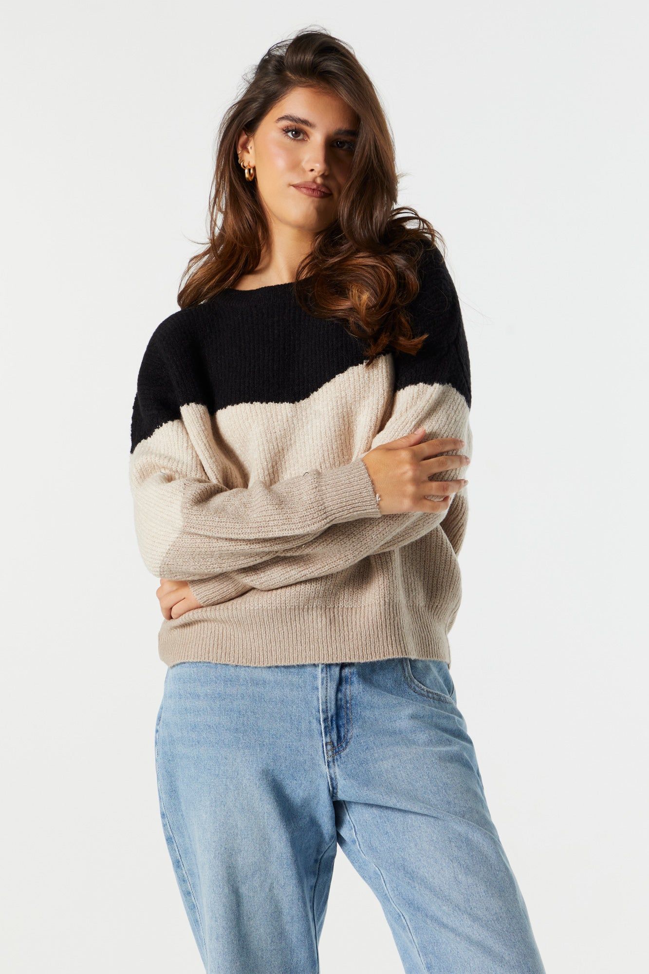 Striped Colourblock Sweater sold by Urban Planet product image thumbnail 4