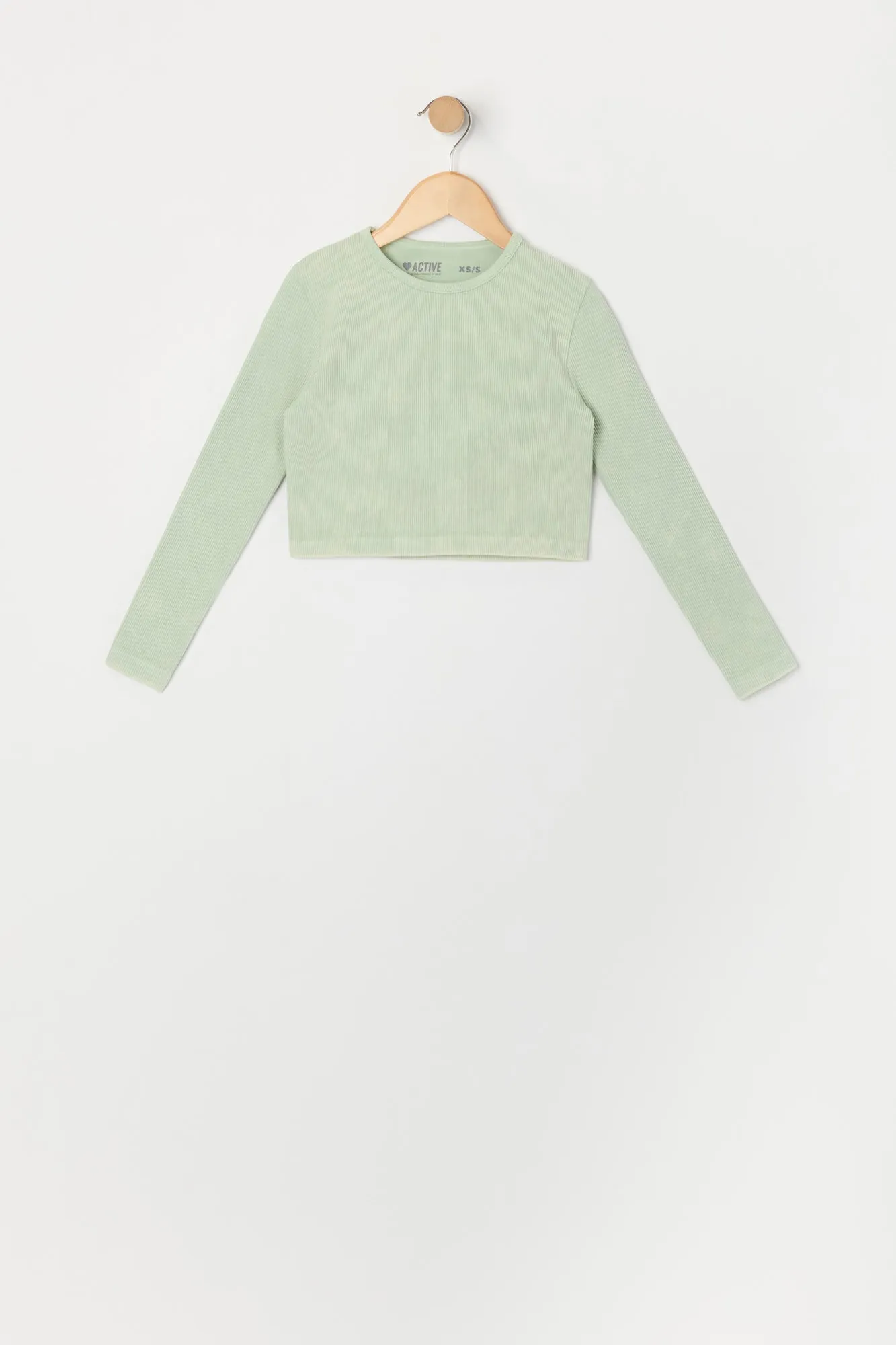 Girls Active Seamless Ribbed Washed Long Sleeve Top sold by Urban Planet product image thumbnail 3