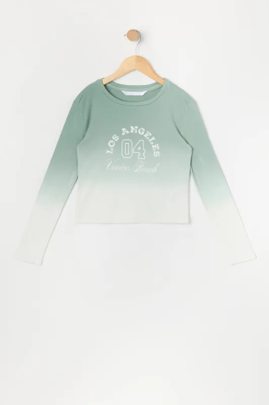 Girls Graphic Ombre Long Sleeve Top sold by Urban Planet