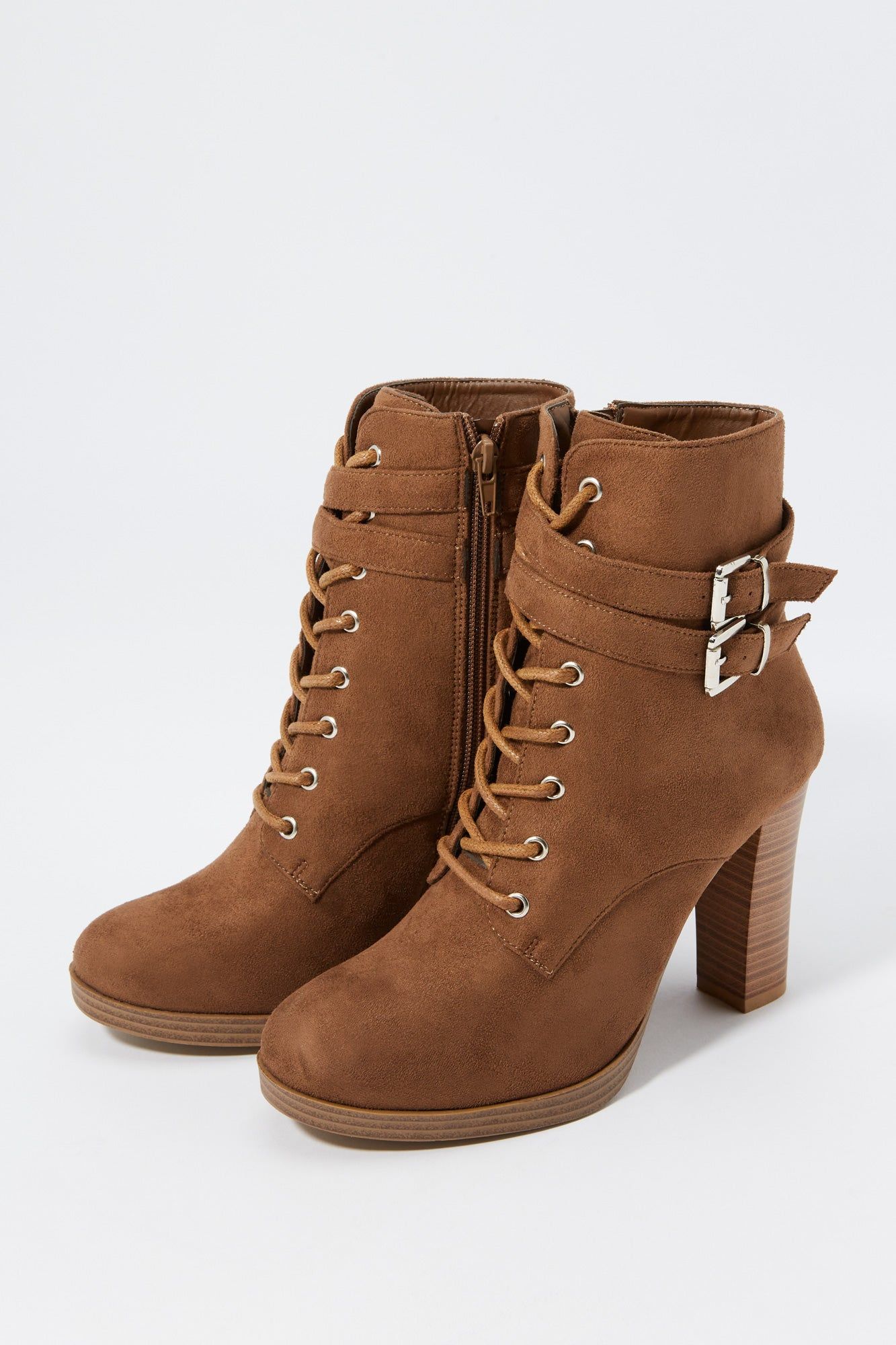 Bottes plateforme lacées avec boucles en similisuède sold by Urban Planet product image thumbnail 4