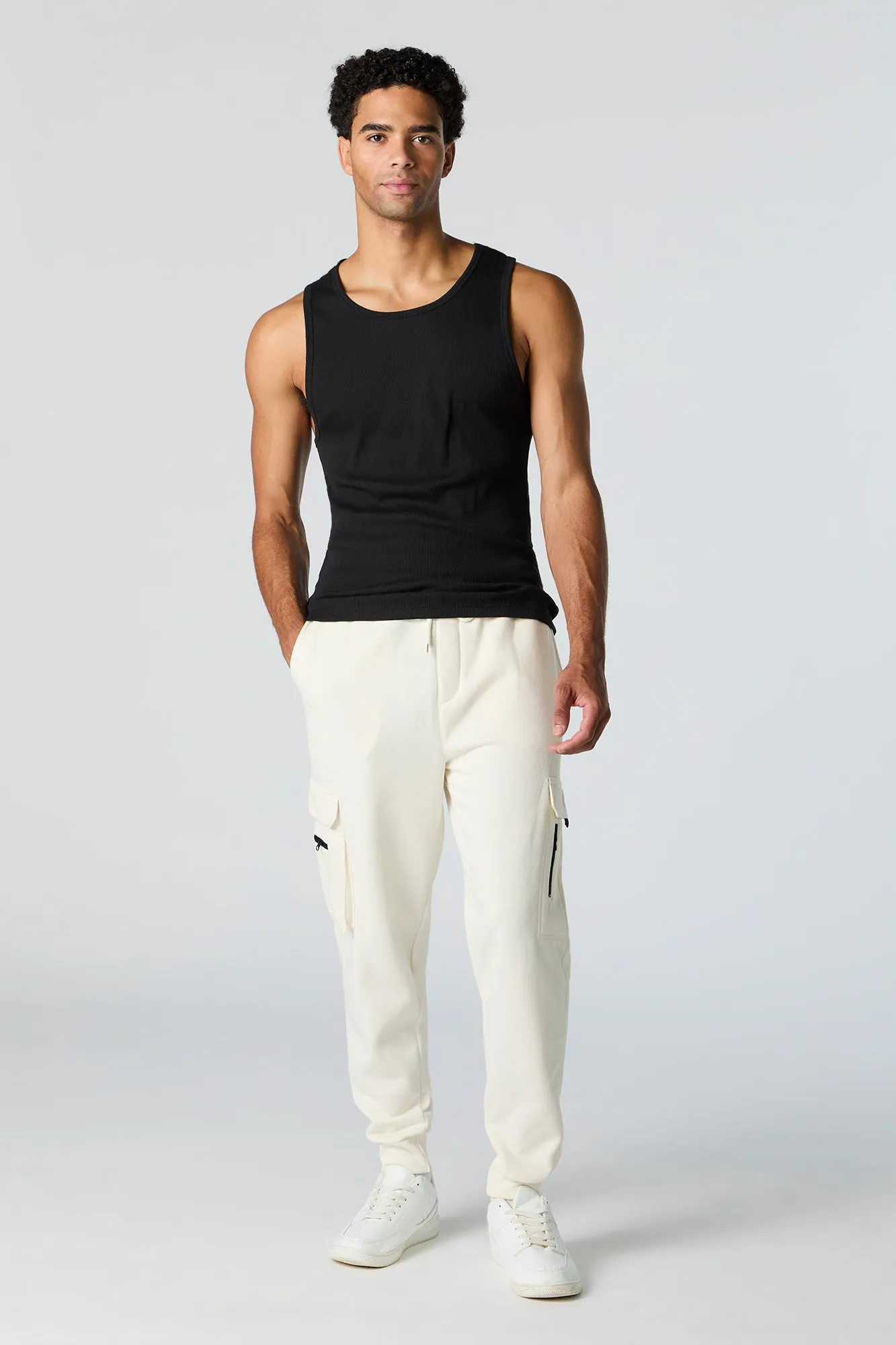 Jogger cargo en molleton avec poches à fermeture à glissière sold by Urban Planet product image thumbnail 2