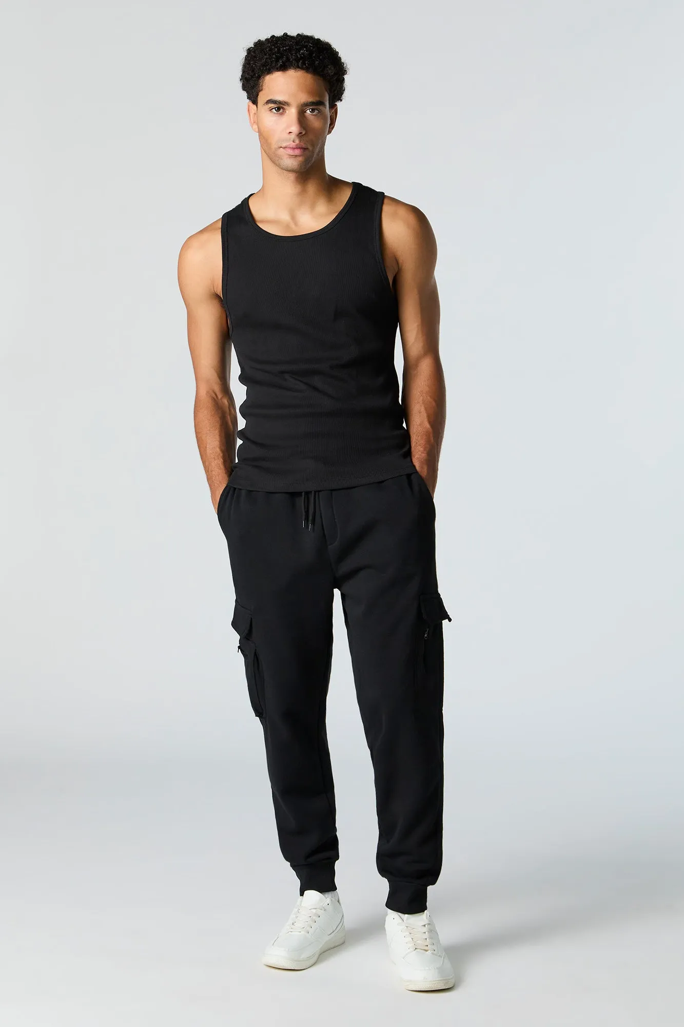 Jogger cargo en molleton avec poches à fermeture à glissière sold by Urban Planet product image thumbnail 5