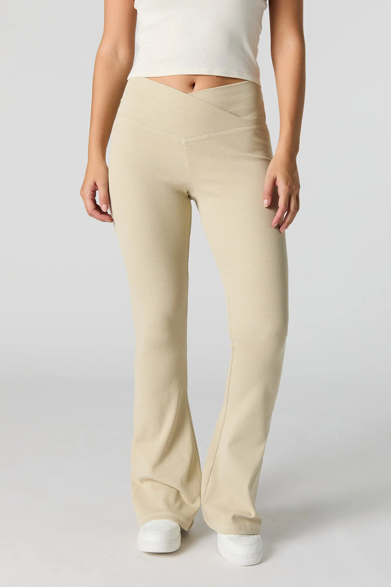 Ribbed Surplice Flare Pant sold by Urban Planet product image thumbnail 2