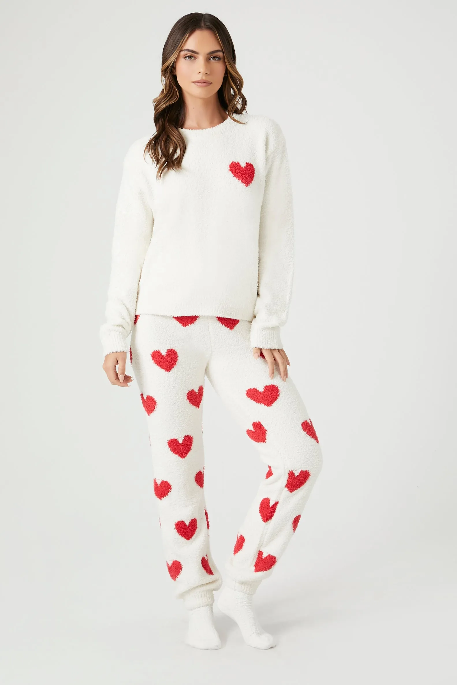 Haut de pyjama en peluche à imprimé Coeur sold by Urban Planet product image thumbnail 4