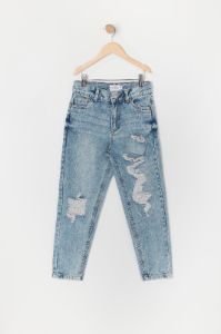 Girls Light Wash Distressed Mom Jean sold by Urban Planet