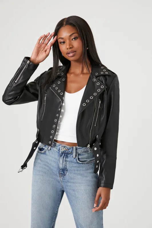 Blouson de style moto en similicuir clouté sold by Urban Planet