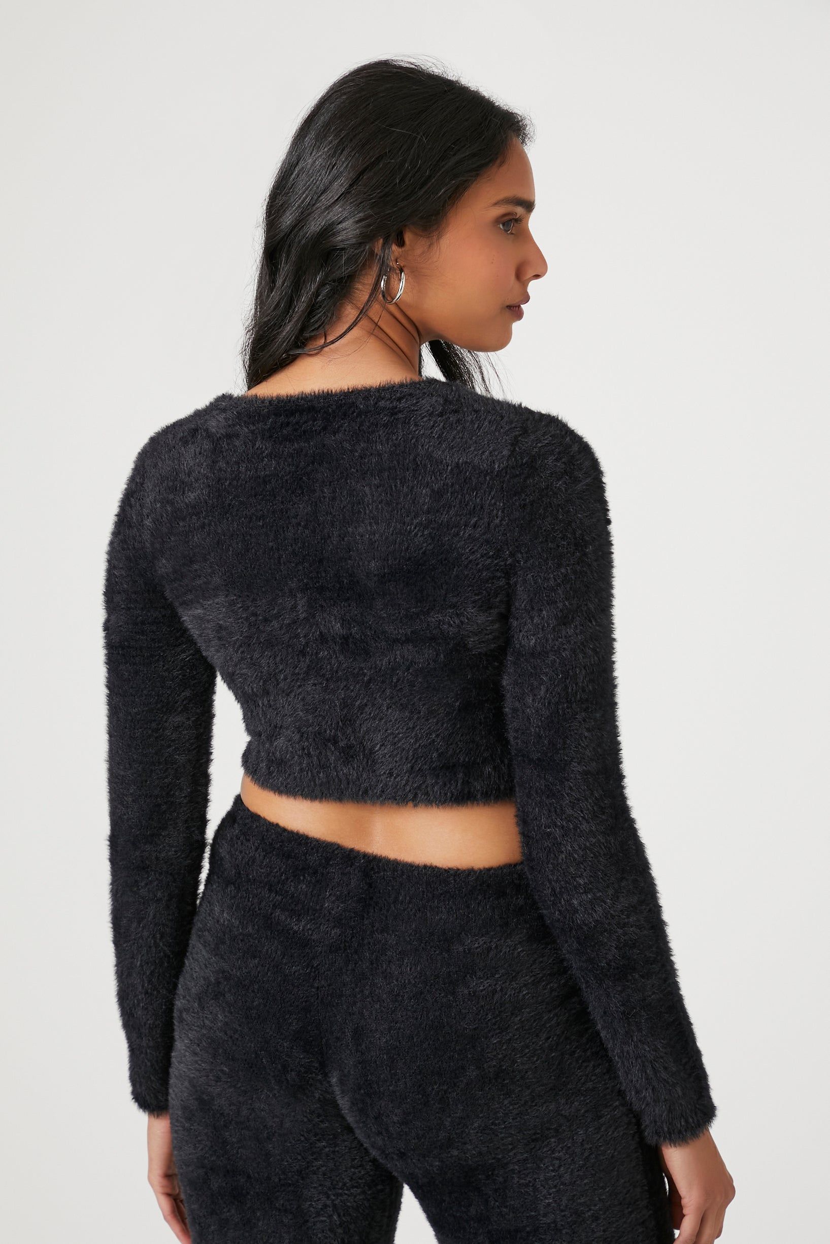 Fuzzy Knit Cropped Cardigan sold by Urban Planet product image thumbnail 2