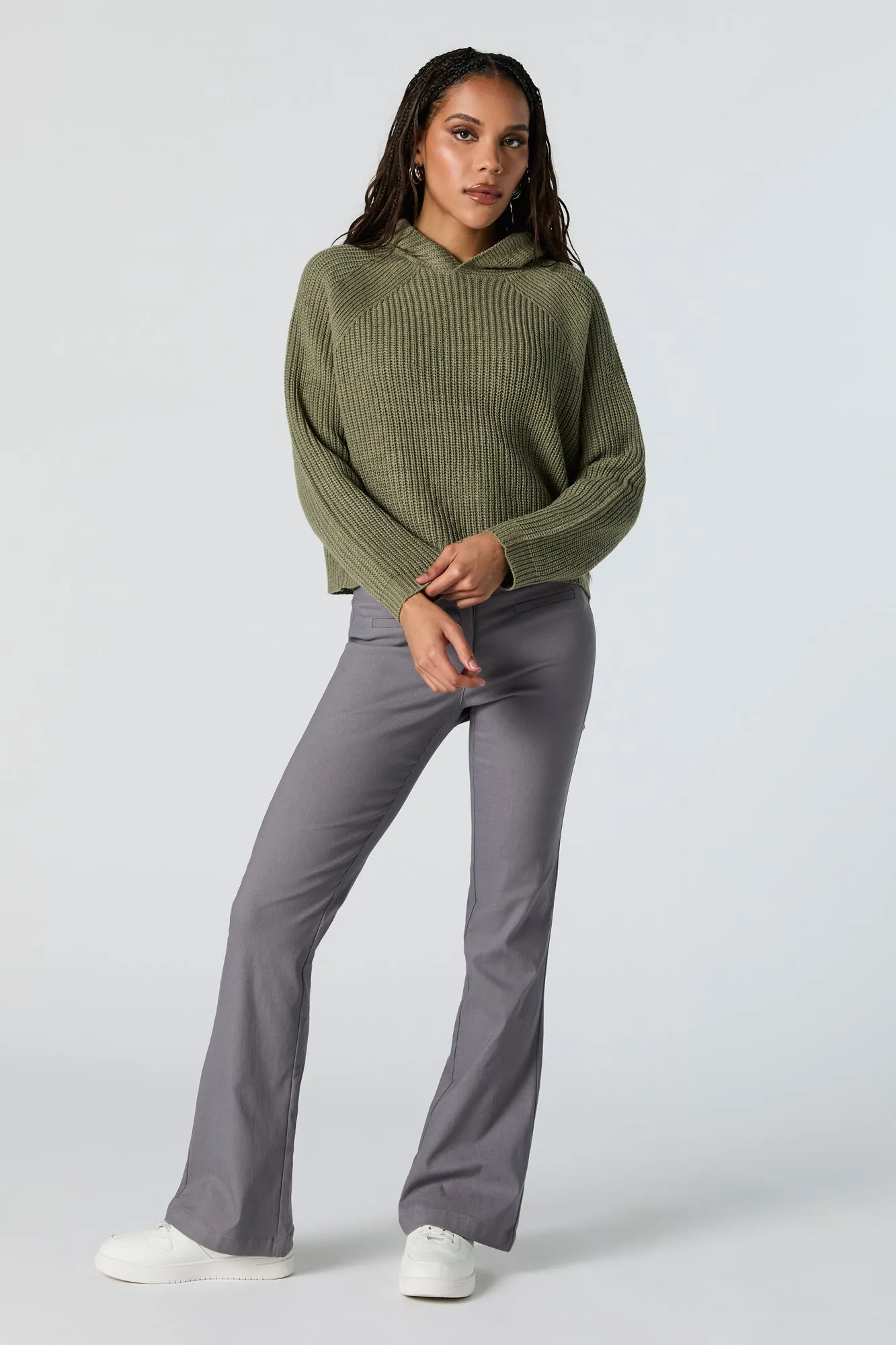 Chandail à capuchon en tricot côtelé sold by Urban Planet product image thumbnail 3