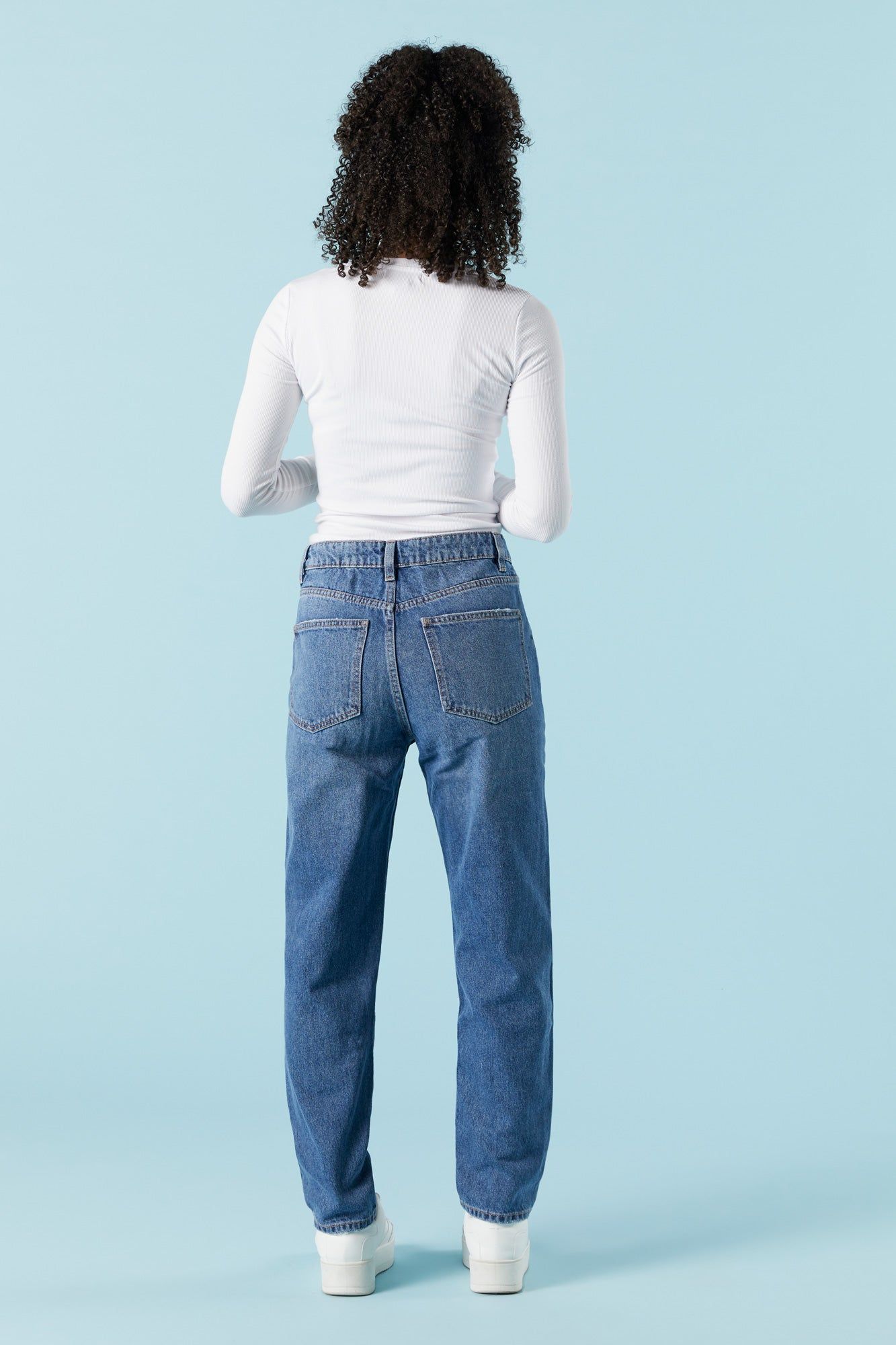 Dark Wash Denim Mom Jean sold by Urban Planet product image thumbnail 3