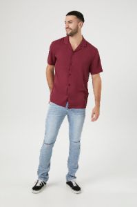 Twill Button-Up T-Shirt sold by Urban Planet
