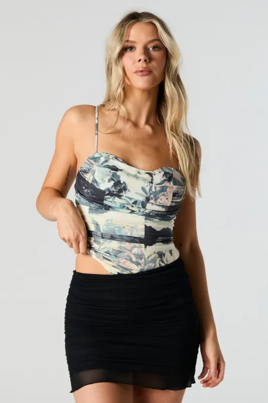 Floral Ruched Cami Top sold by Urban Planet