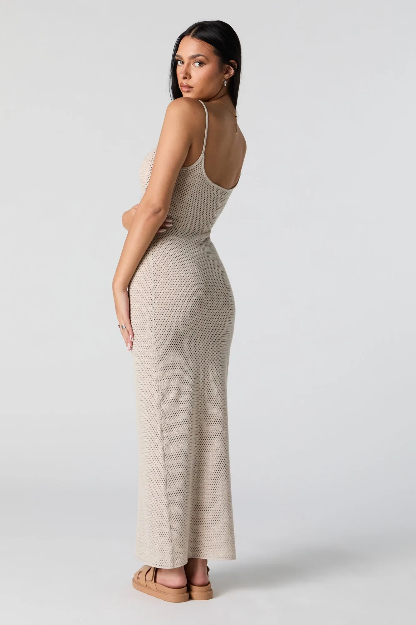 Open Knit Sleeveless Maxi Dress sold by Urban Planet product image thumbnail 3