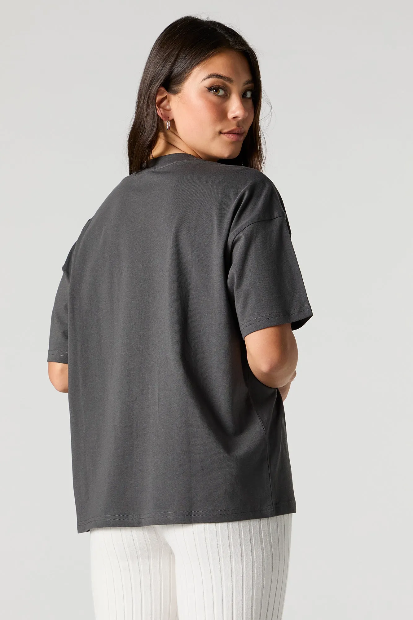 Late Night Talking Embroidered T-Shirt sold by Urban Planet product image thumbnail 3