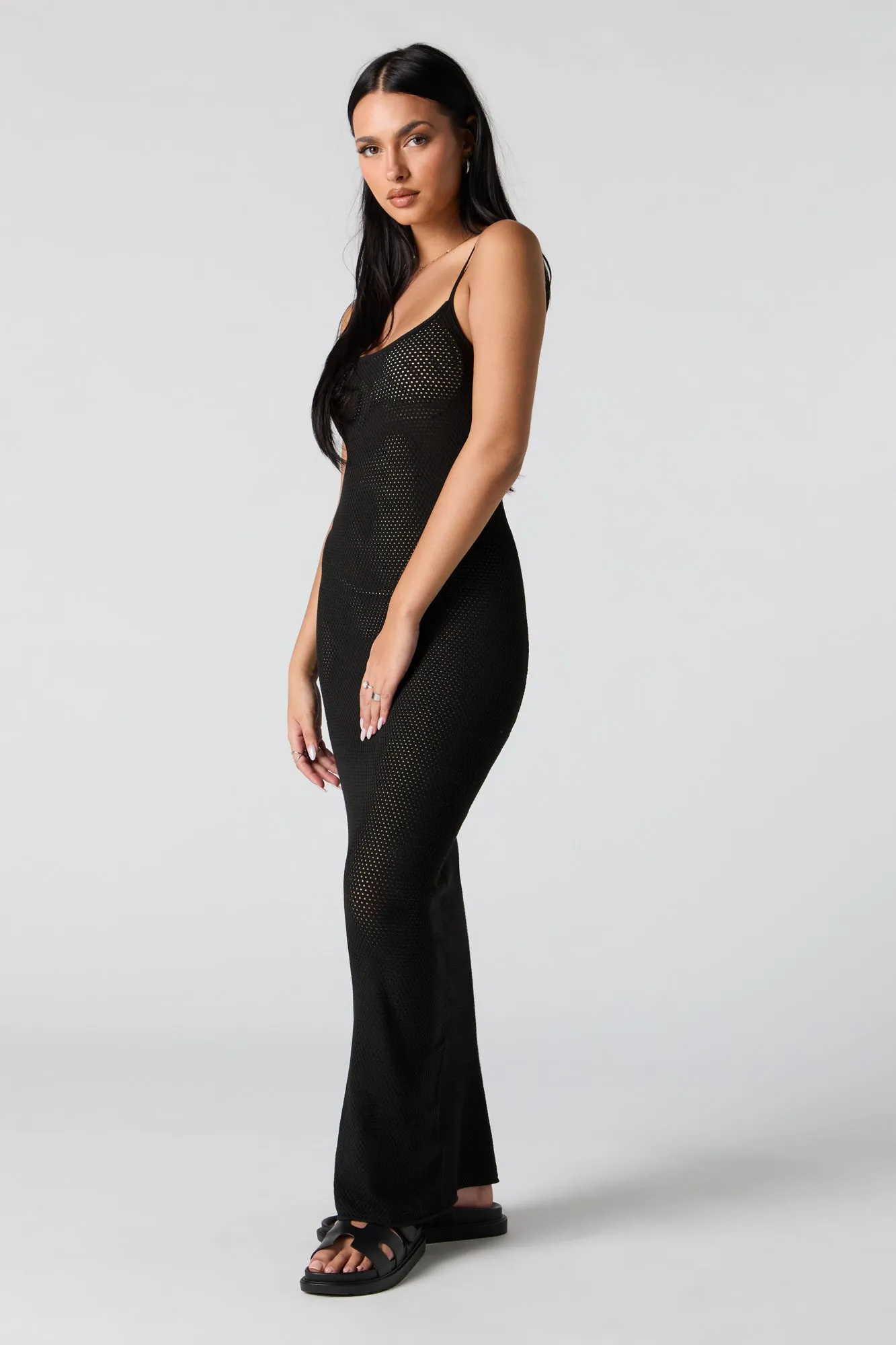 Open Knit Sleeveless Maxi Dress sold by Urban Planet product image thumbnail 5
