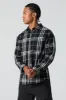 Black Plaid Button-Up Top sold by Urban Planet