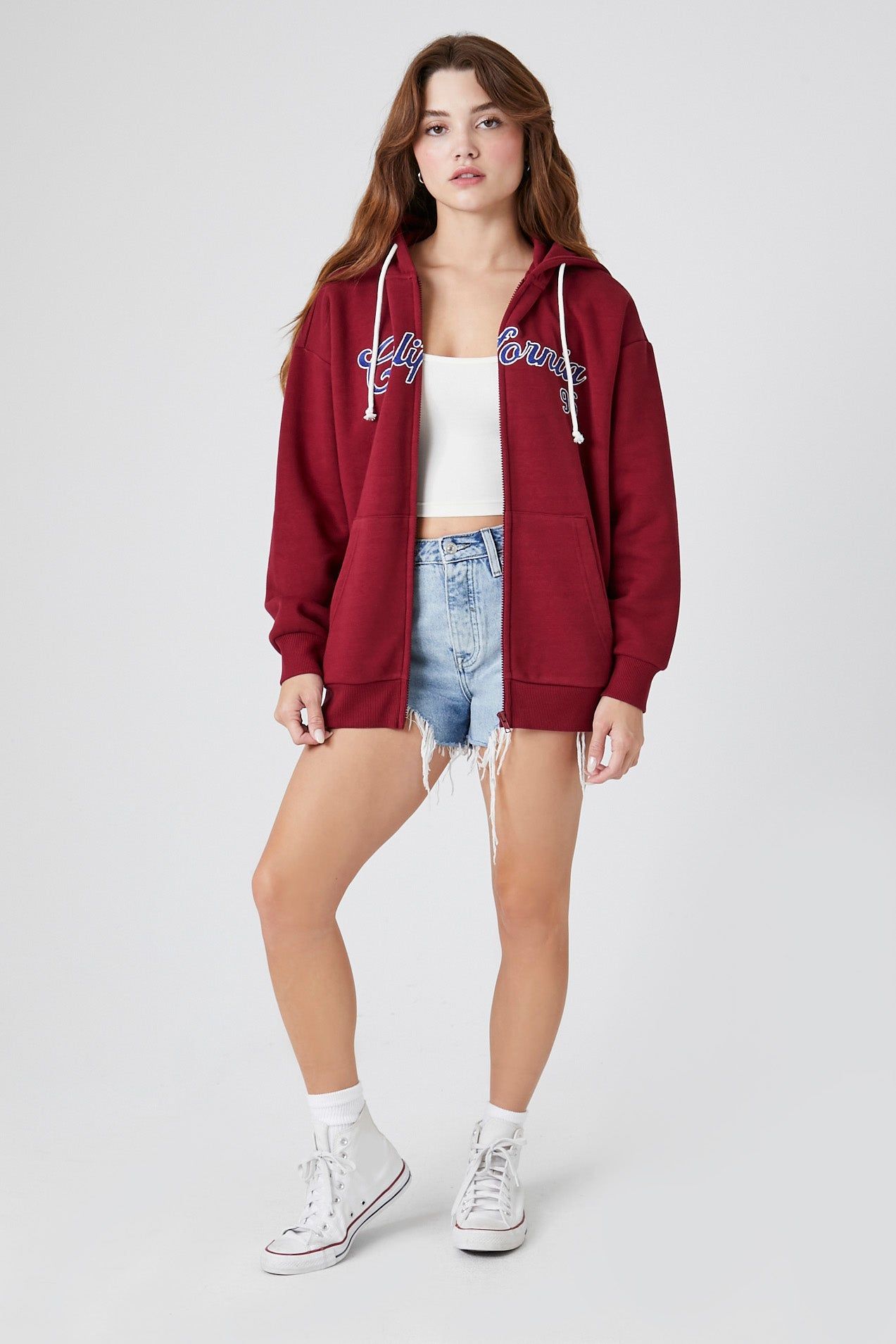 California Graphic Fleece Zip-Up Hoodie sold by Urban Planet product image thumbnail 4