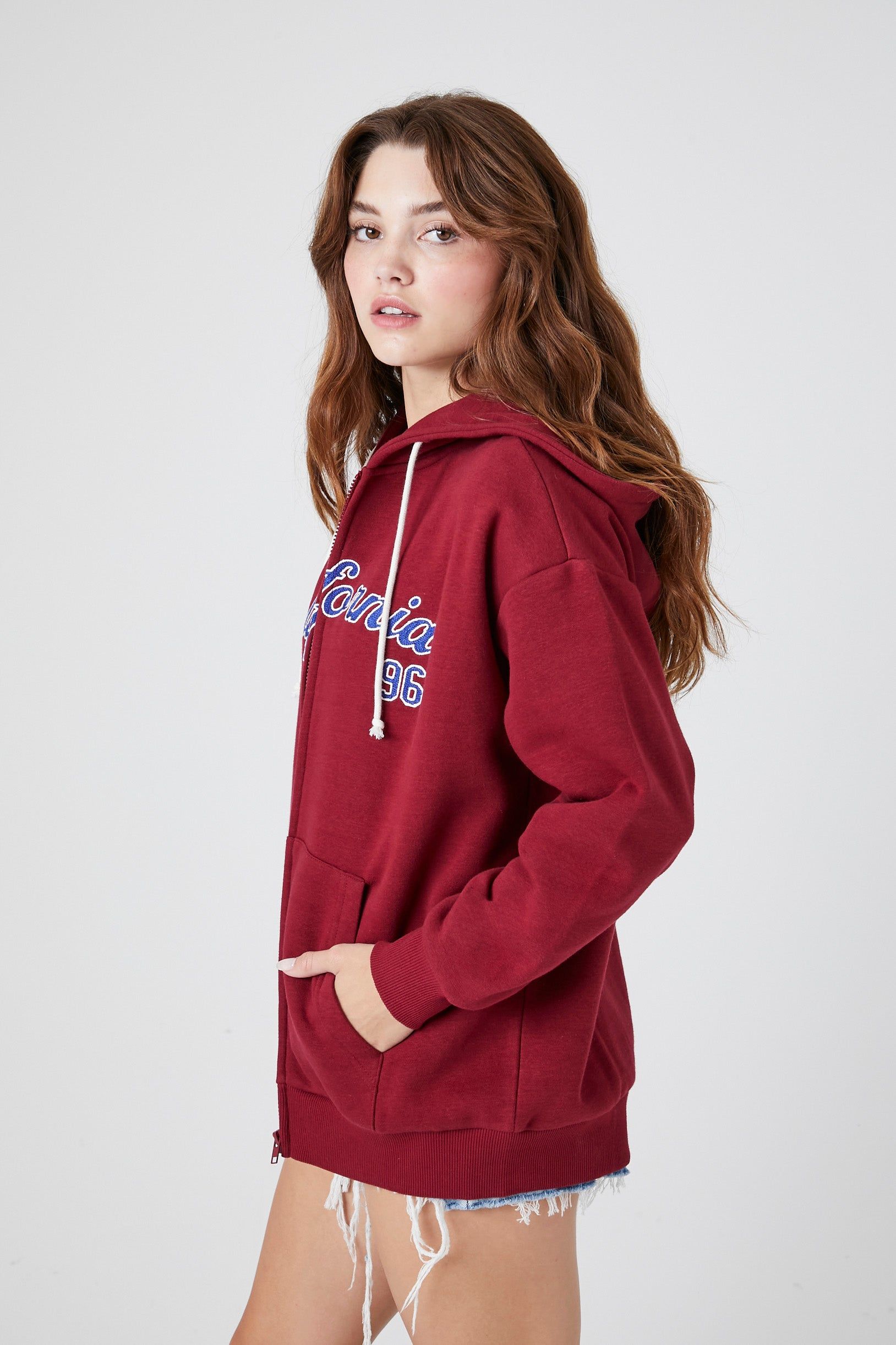 California Graphic Fleece Zip-Up Hoodie sold by Urban Planet product image thumbnail 2