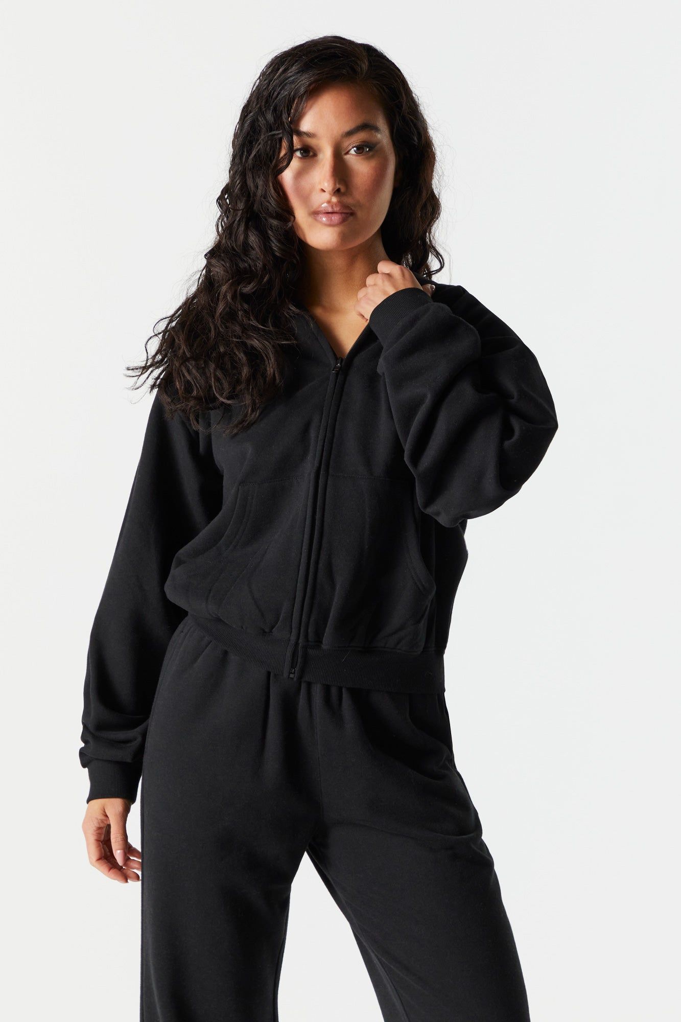 Fleece Zip Up Varsity Hoodie sold by Urban Planet product image thumbnail 4