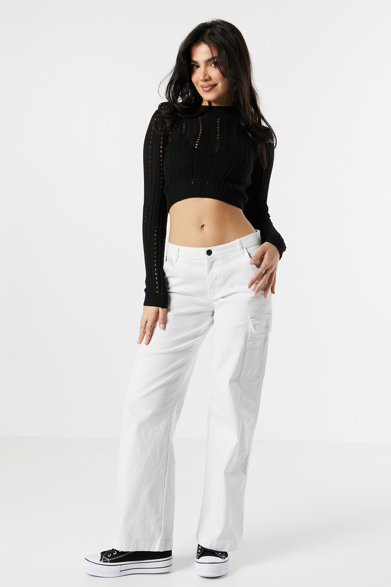 Chandail court en tricot ajouré sold by Urban Planet product image thumbnail 7
