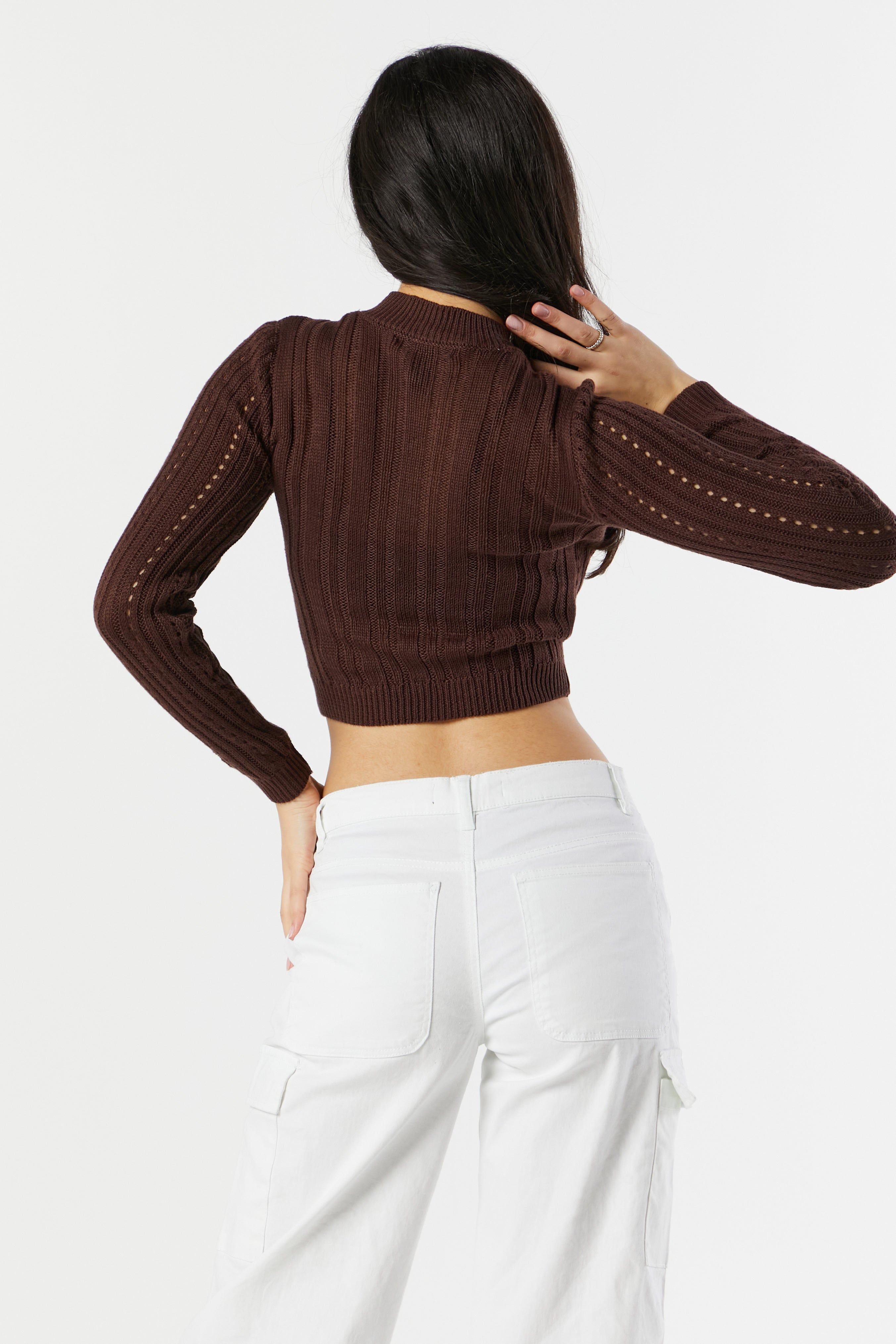 Chandail court en tricot ajouré sold by Urban Planet product image thumbnail 2