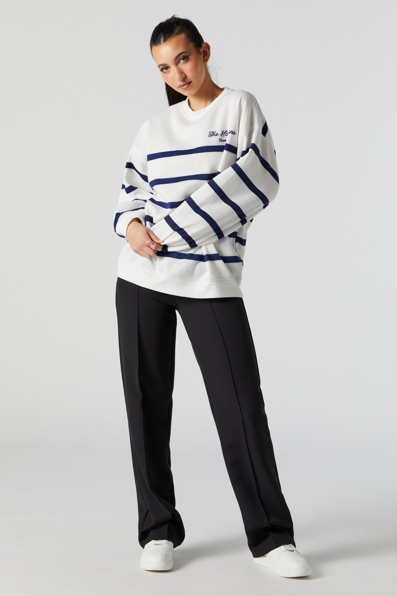The Hamptons Embroidered Striped Sweater sold by Urban Planet product image thumbnail 3