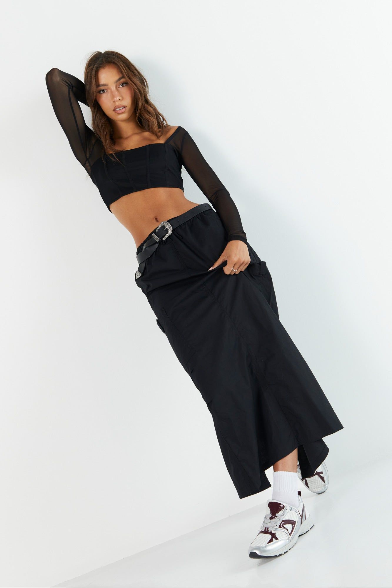 Poplin Parachute Maxi Skirt sold by Urban Planet