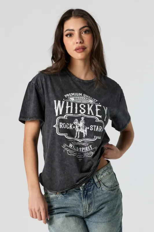 Whiskey Graphic Washed T-Shirt sold by Urban Planet