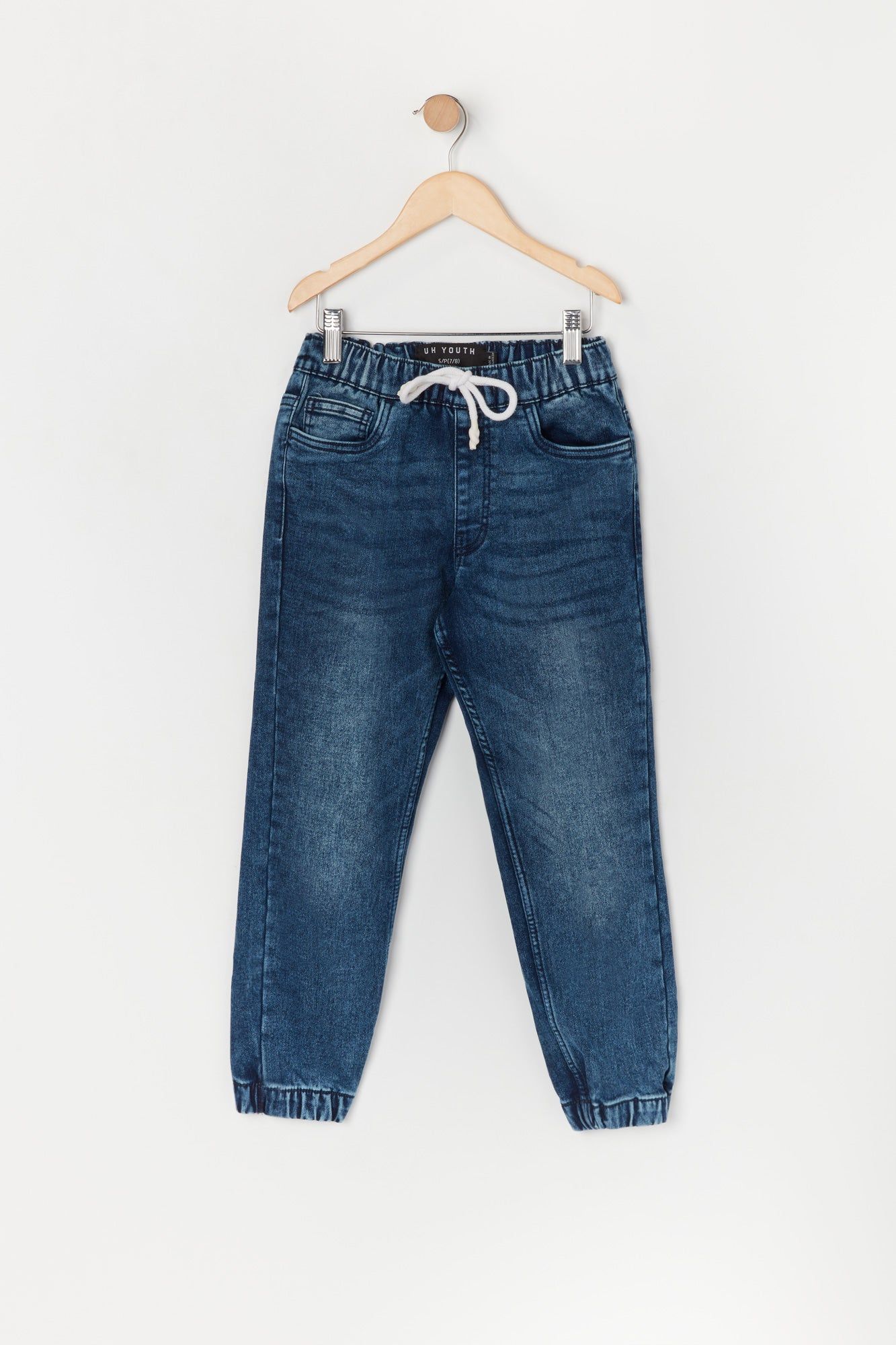 Boys Dark Wash Denim Jogger sold by Urban Planet