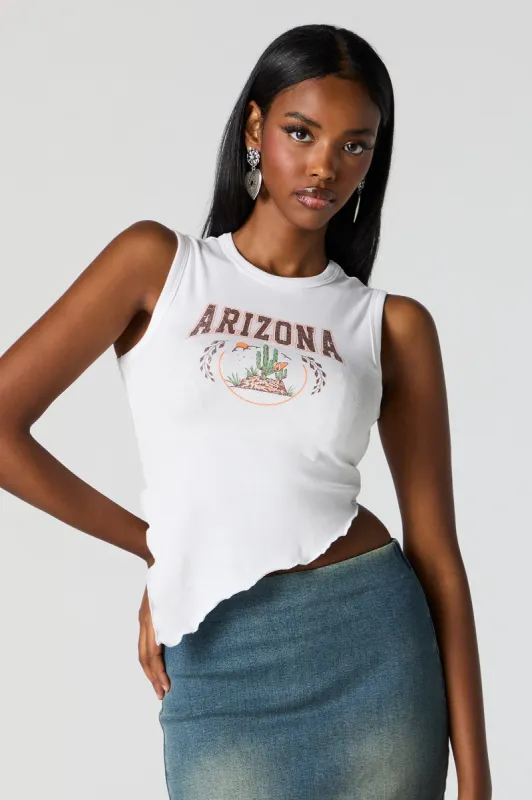 Arizona Graphic Assymetical Tank sold by Urban Planet