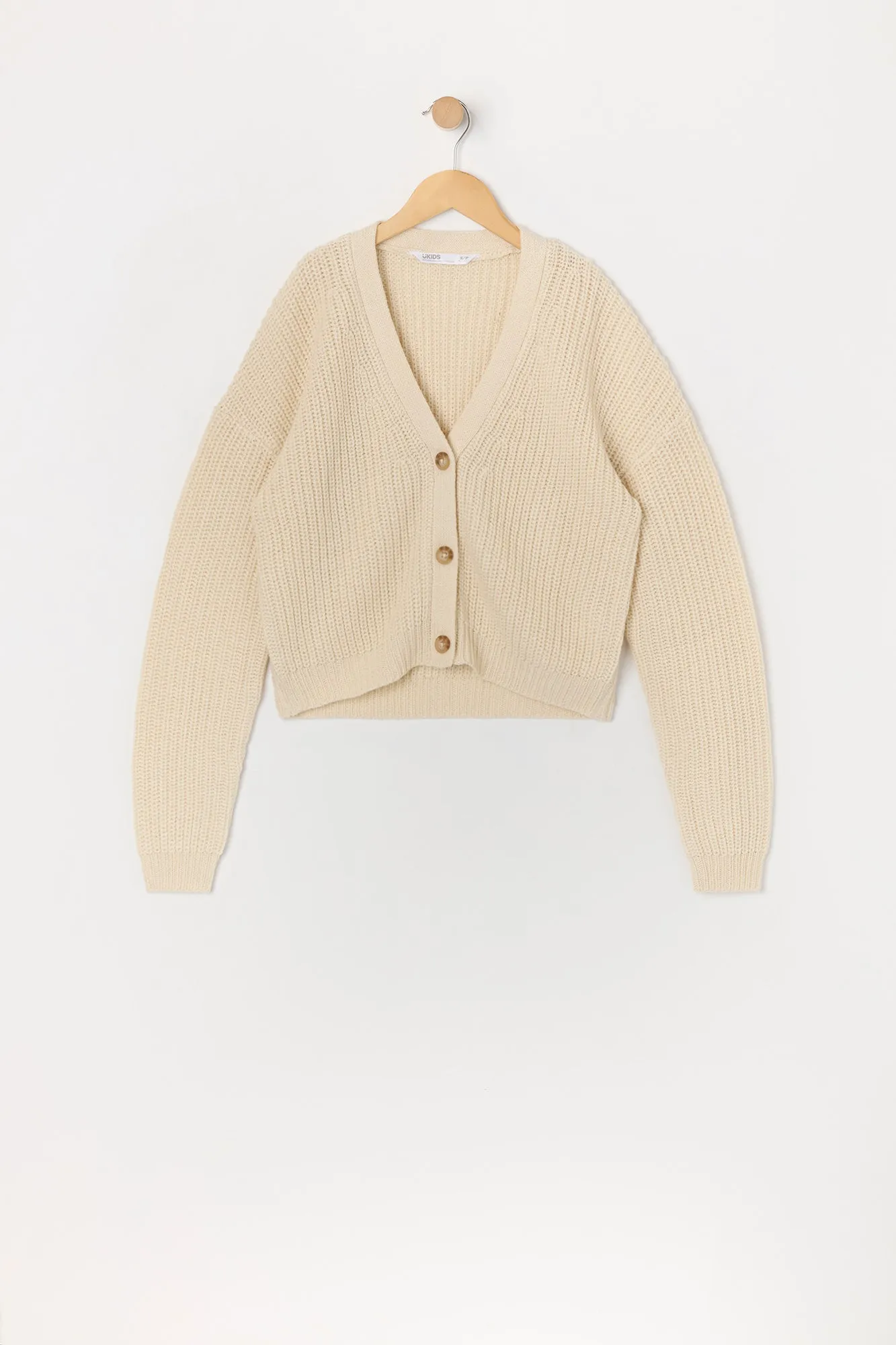 Chandail boutonné en tricot côtelé pour fille sold by Urban Planet