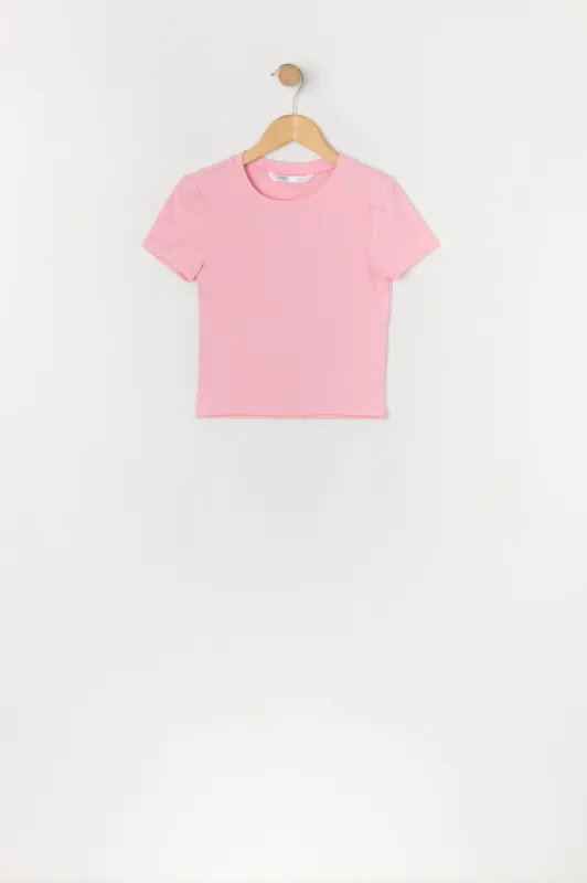 T-shirt ras du cou côtelé pour fille sold by Urban Planet