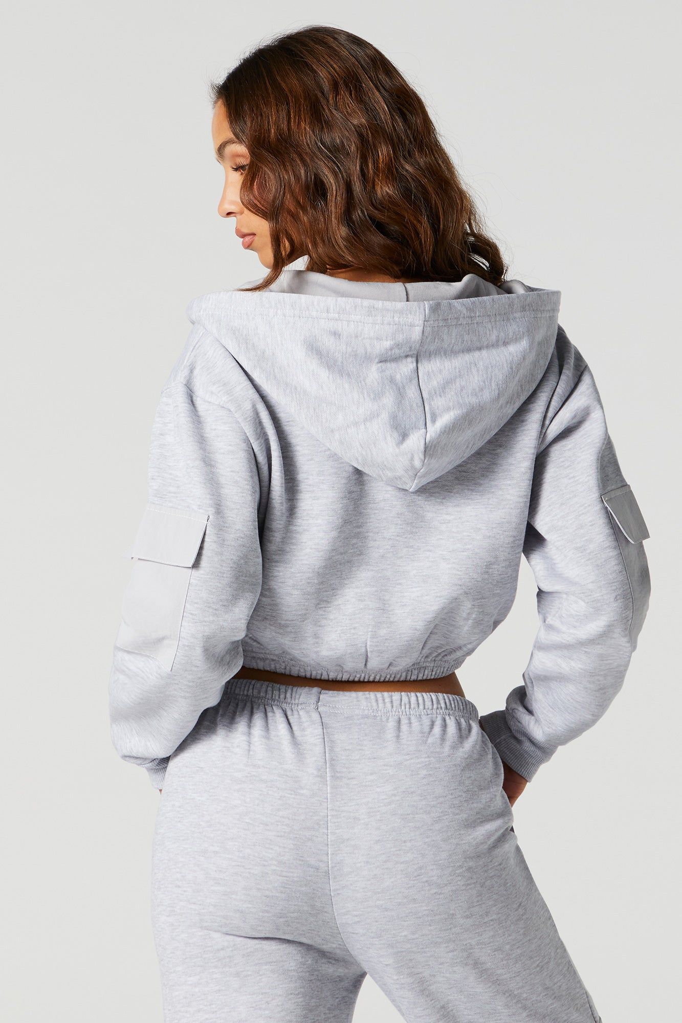 Fleece Nylon Pocket Cargo Hoodie sold by Urban Planet product image thumbnail 4