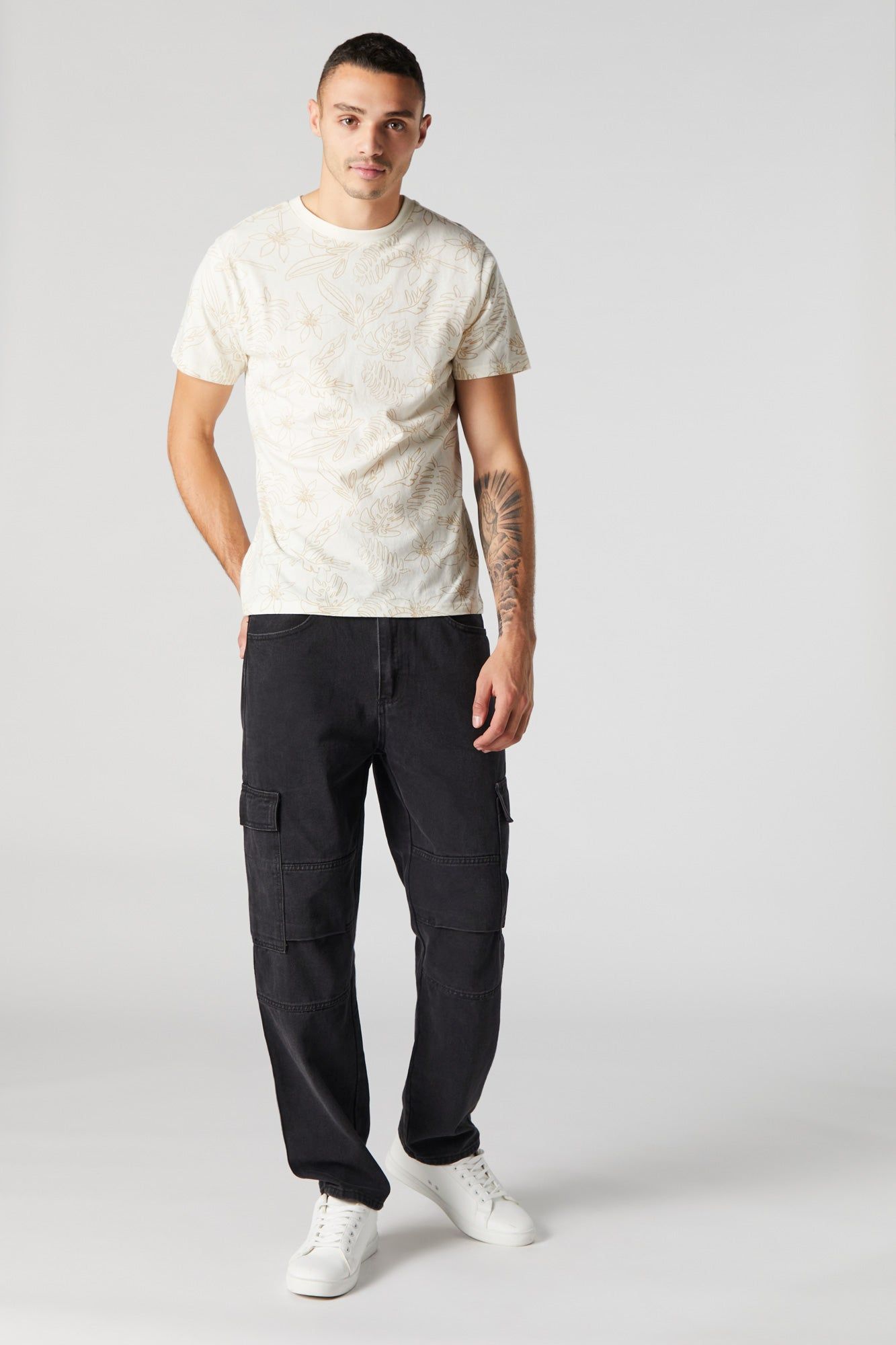 Outlined Floral Graphic T-Shirt sold by Urban Planet product image thumbnail 3