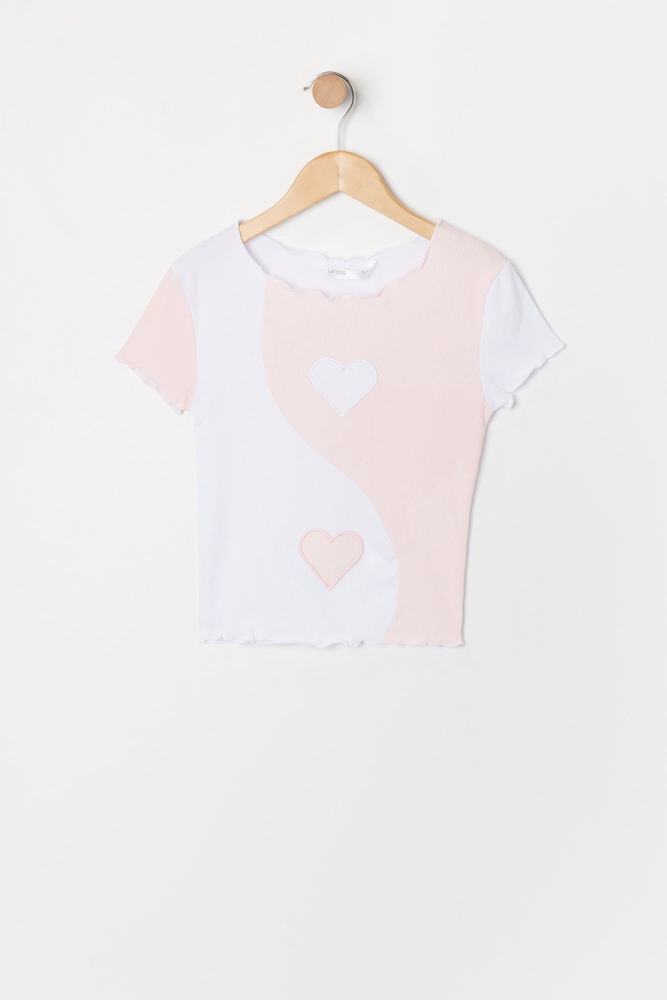 Girls Heart Embroidered Colour Block Top sold by Urban Planet