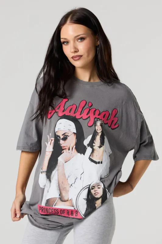 Aaliyah Princess of R&B Graphic Boyfriend T-Shirt sold by Urban Planet