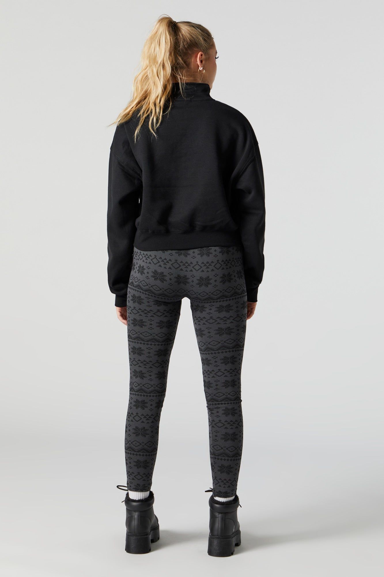 Faux Fur Lined Snowflake Fairisle Print Legging sold by Urban Planet product image thumbnail 3