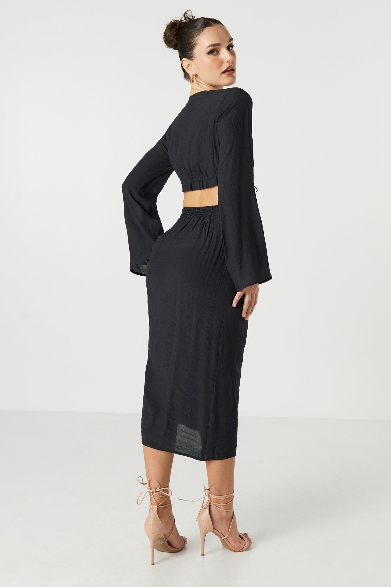 Ruched Slit Midi Skirt sold by Urban Planet product image thumbnail 5