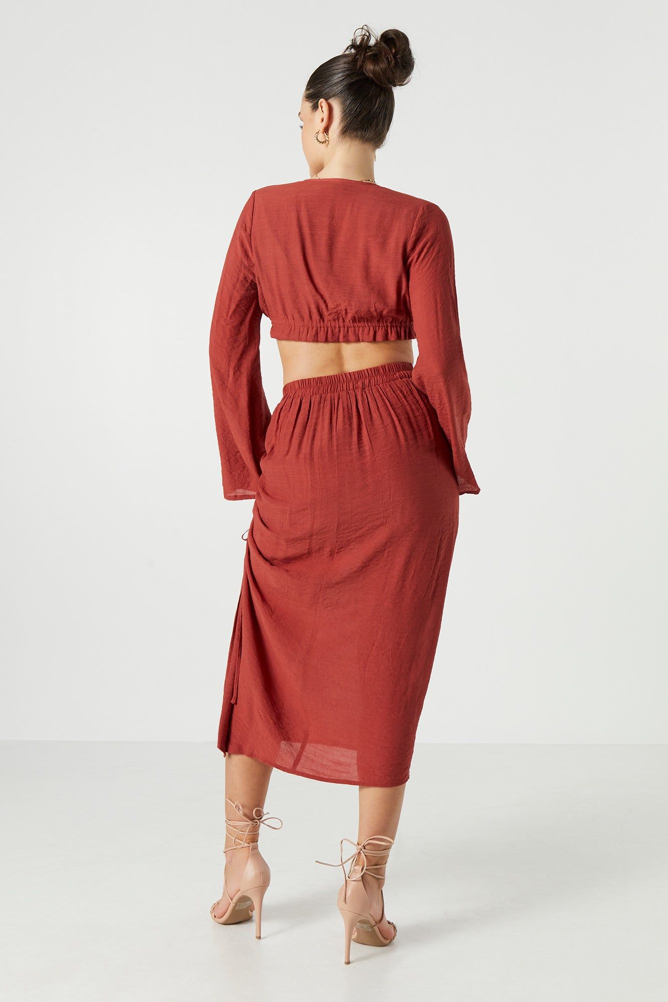 Ruched Slit Midi Skirt sold by Urban Planet product image thumbnail 2